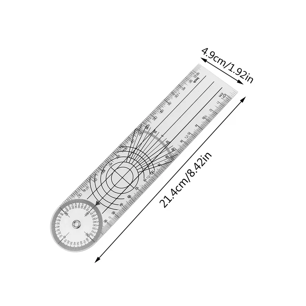 0-140mm 360 Degree Goniometer Angle Medical Spinal Ruler Angle Inclinometer Ruler Protractor Angle finder Measuring Tool