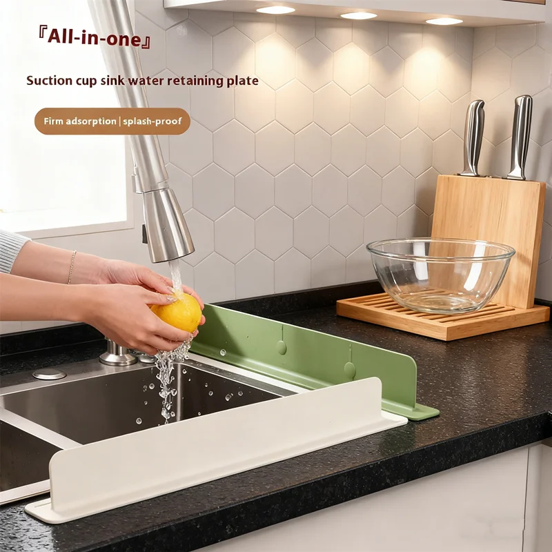 

NEW Anti-splash Sink Guard 1pcs, Silicone Waterproof Splatter Screen for Kitchen Basin, Countertop Splash Stopper Protection Bar