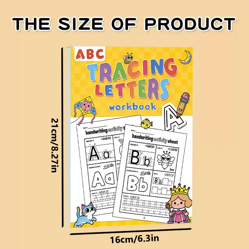 ABC Tracing Letters Workbook 32 Pages Kids Multi-Activity Handwriting Practice Book with Coloring & Writing Games