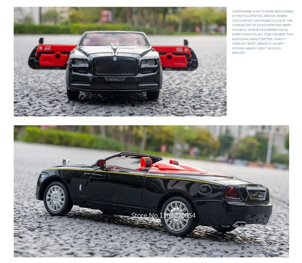 1:32 Rolls-Royce Cullinan Dawn Modell Spielzeug Druckguss Legierung Auto Sound Licht Zurückziehen Türen Geöffnet Miniatur Autos Simulation Ornament – Detail 26