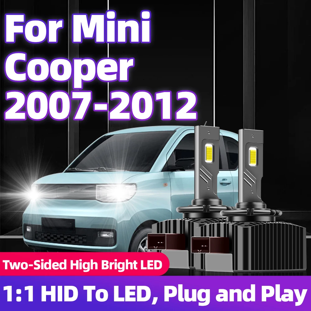 

Для Mini Cooper 2007 2008 2009 2010 2011 2012 HID to LED D1S двусторонняя 3570 CSP чип автомобильная лампа 1:1 размер 6000K 12V Plug&Play