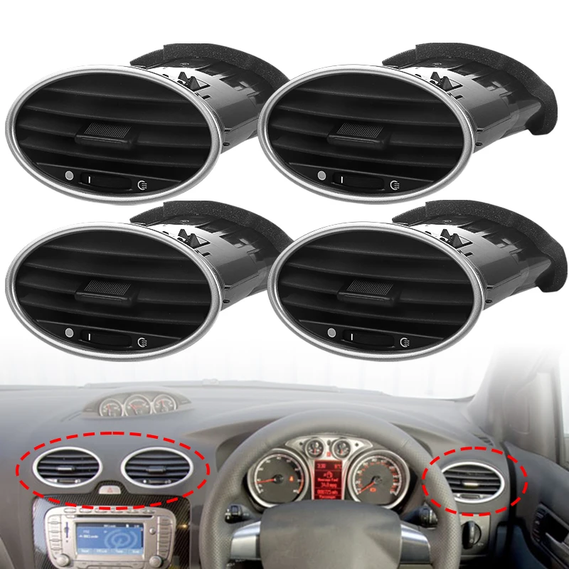 

4M51-A014L21ADC 4M51A014L21AD Auto Front Dash Center Air Conditioning Outlet Vent Grille Assy For Ford Focus MK2 2005-2013 Black