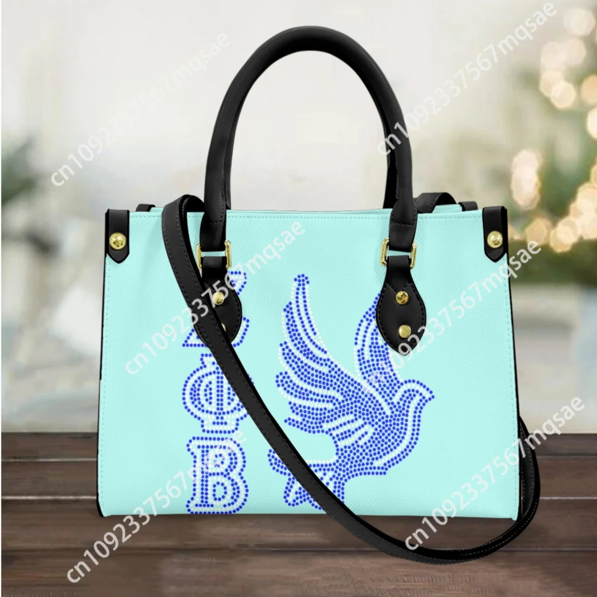 

Zeta Phi Beta Top Handle Leather Bag Vintage Fashion Ladies Large Shopper Bag Commuter Daily Clutch Female Gift Bolsa Feminina