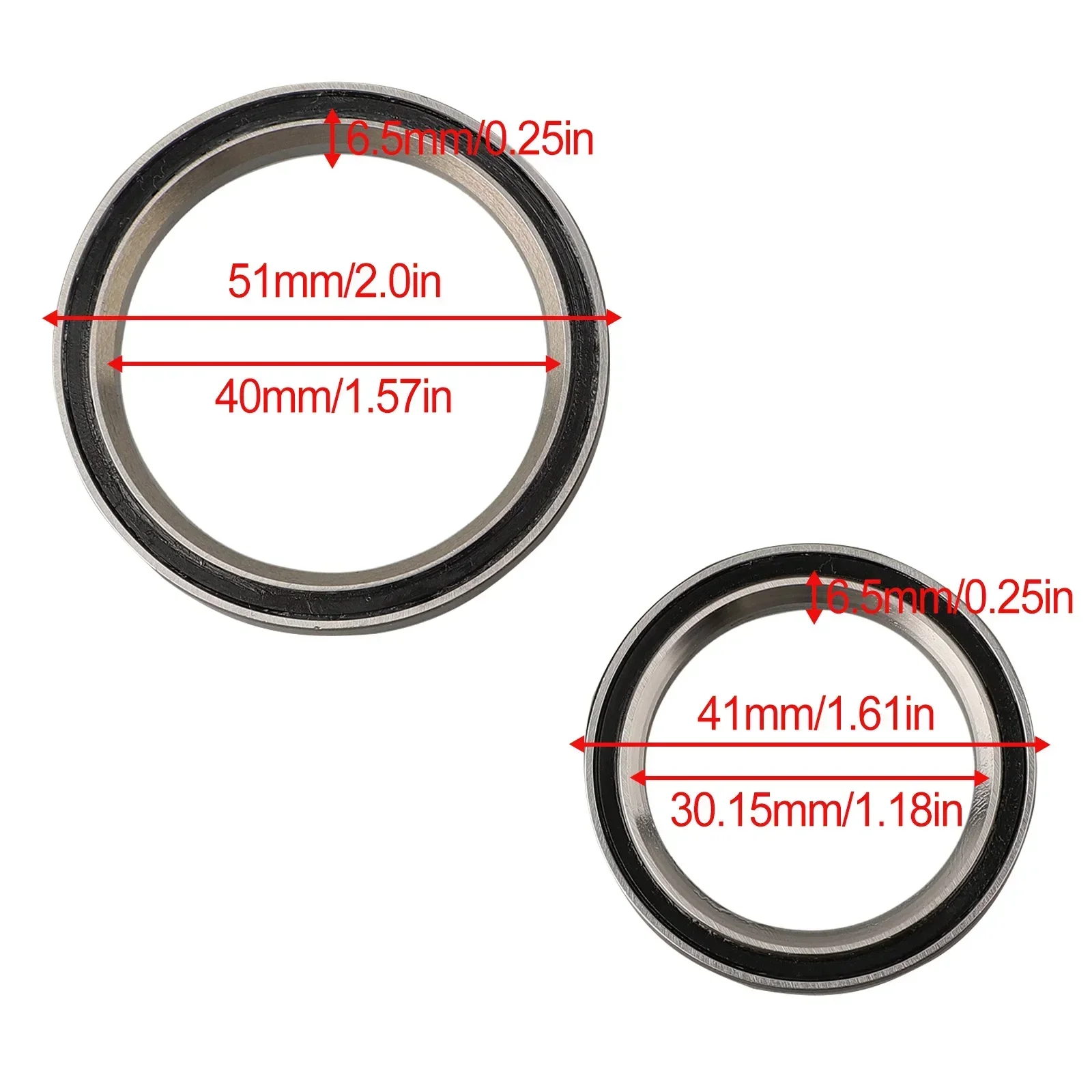 2x Bicycle Headset Bearing MTB Steering Bearings Repair Parts Steel For Trek Madone Domane Emonda Bike 30.15x40x6.5/ 40x51x6.5mm