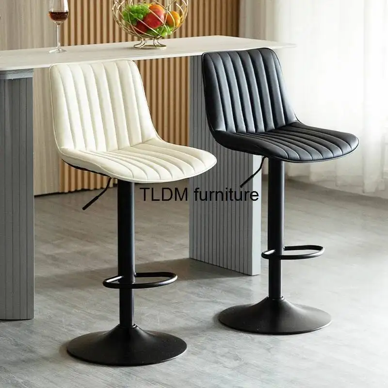 

Luxury Kitchen Counter Stools Nordic Manicure Counter Swivel Gamer Bar Chair Black Industrial Modern Silla De Bar Furniture KHY