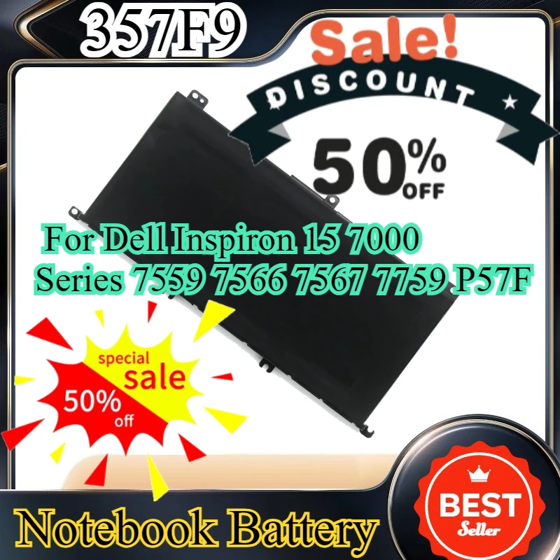 

357F9 Laptop Battery For Dell Inspiron 15 7000 Series 7559 7566 7567 7759 P57F