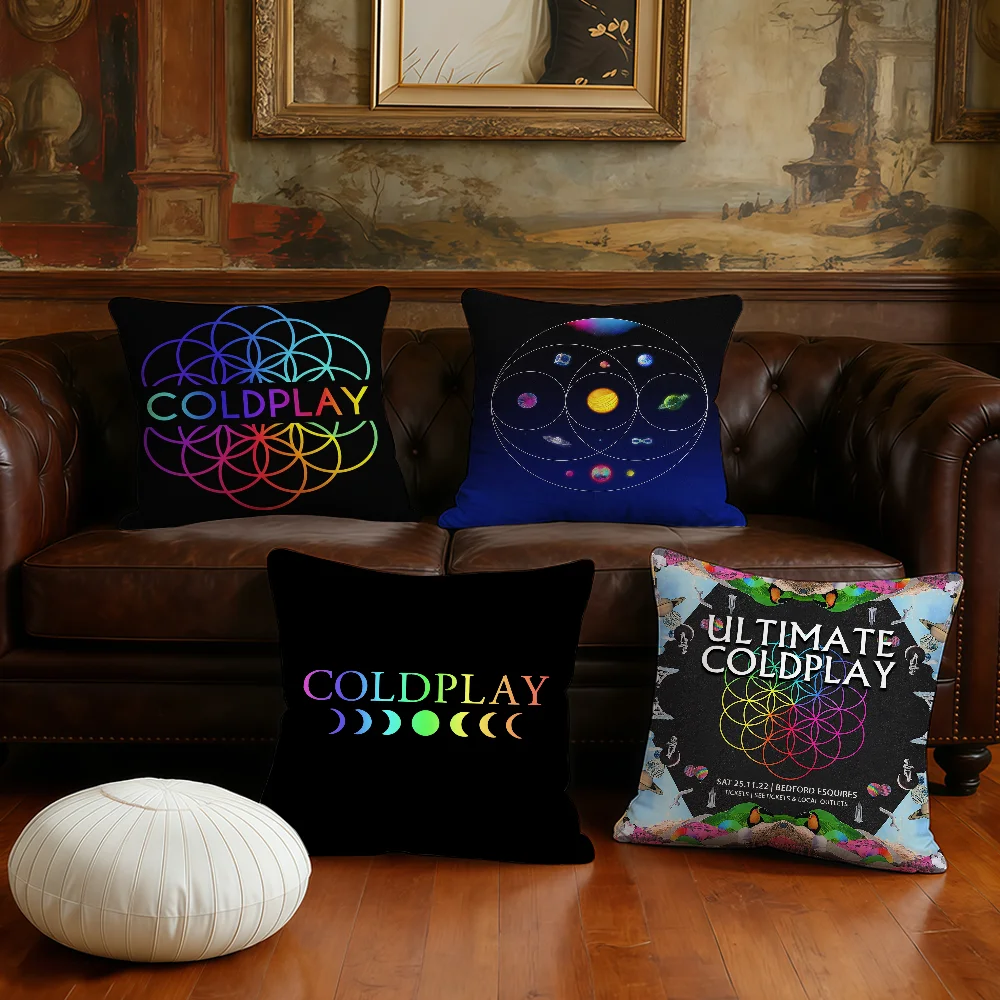 BAND C-COLDPLAYS  cushion cover Pillow Case Plush Fabric Soft Double Sided Print Sofa Cushion Cover Throw Pillow Covers
