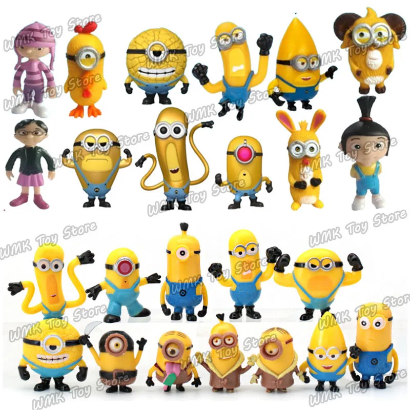 Miniso Despicable Me Minions Action Figure Kevin Bob 3d Eye Anime Figurine Classic Collection Action Figures Toys Gifts Custom