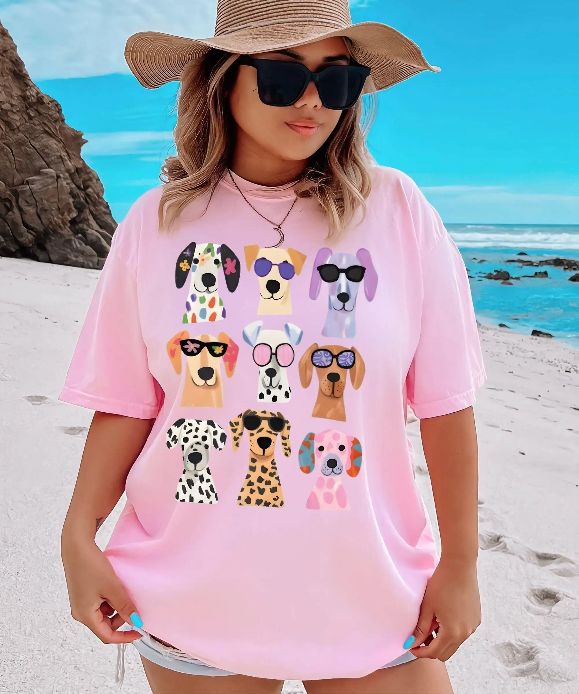Cute Dog Shirt, Comfort Colors Colorful Puppy Graphic Tee, Dog Lover T-Shirt, Pet Lover Gift, Funny Dog Tee