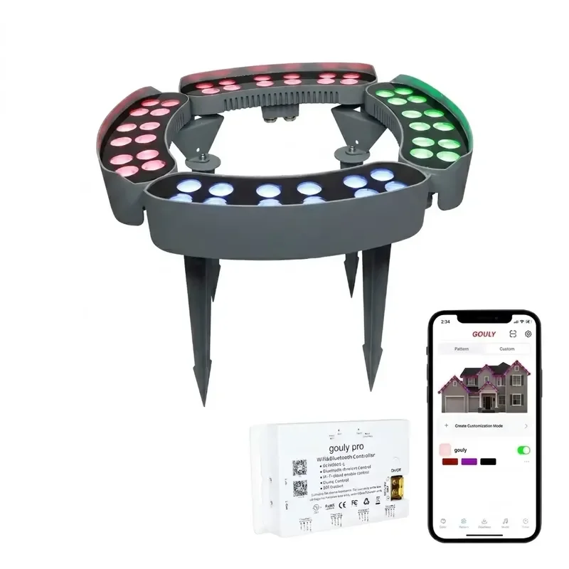 Modern 24V Low Voltage LED Palm Tree Ring Light Outdoor Garden Lawn Spotlight Waterproof Landscape Decoration Lamp for Yard