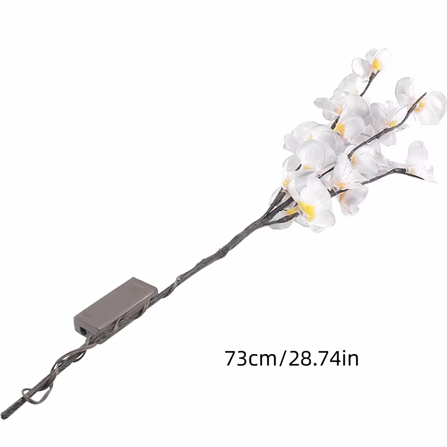 2PCS Orchid Fake Flower Bouquet 73cm Flowers Branches Lights Artificial Decorative Lights Flower Shape Light DIY Floral Decors