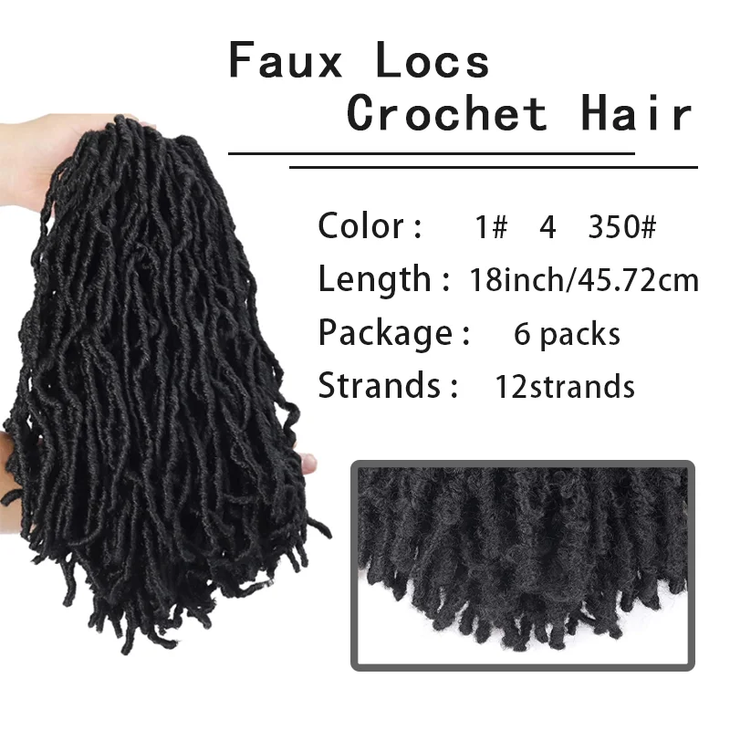18-дюймовые синтетические мягкие локоны для вязания крючком, 7 упаковок, искусственные локоны, вязанные крючком волосы, предварительно закрученные в петлю, локоны богини, вязанные крючком косы для волос