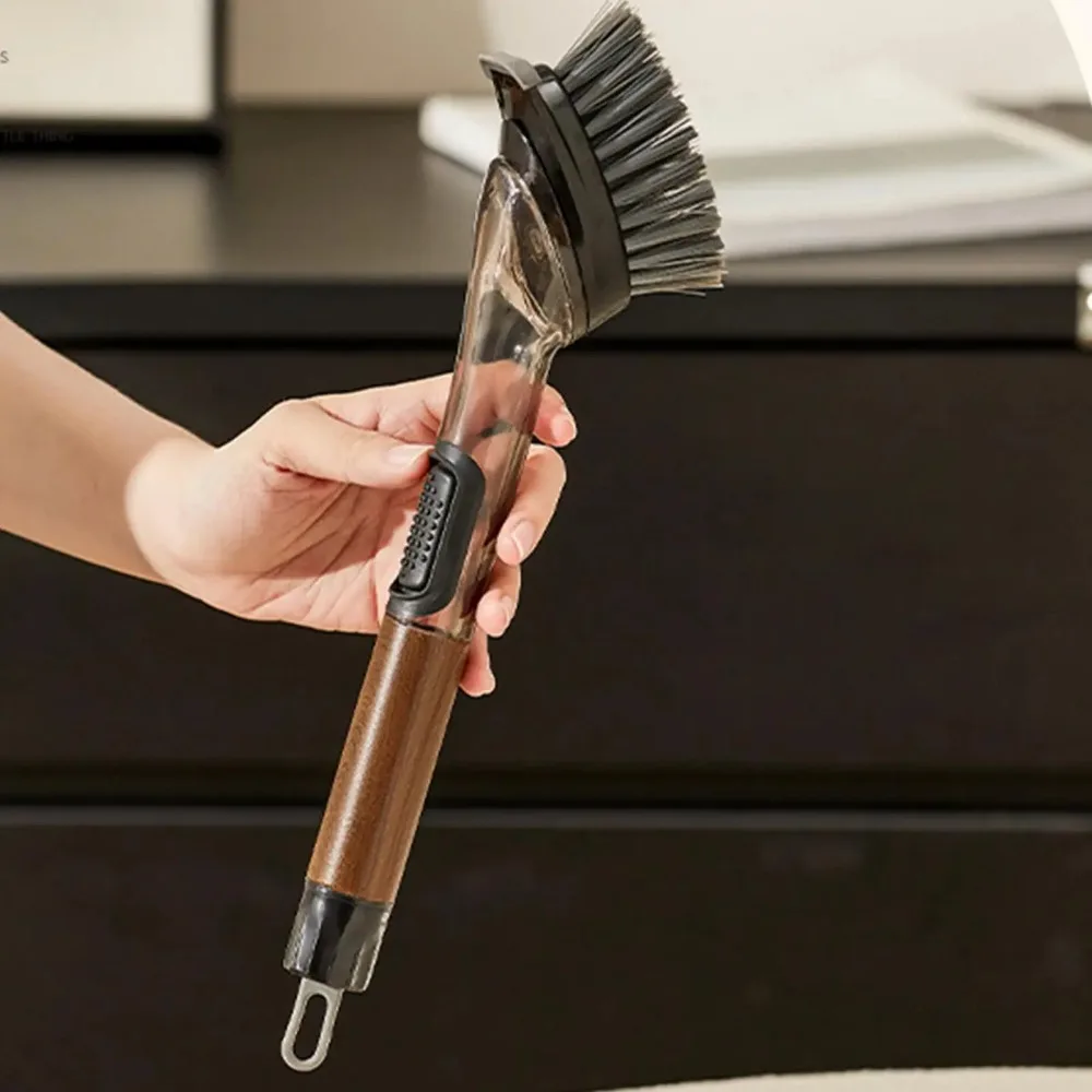 

Ergonomic Long Handle Soap Dispenser Dish Brush No Bristles Falling Off Replacement Head Pot Cleaning Brush