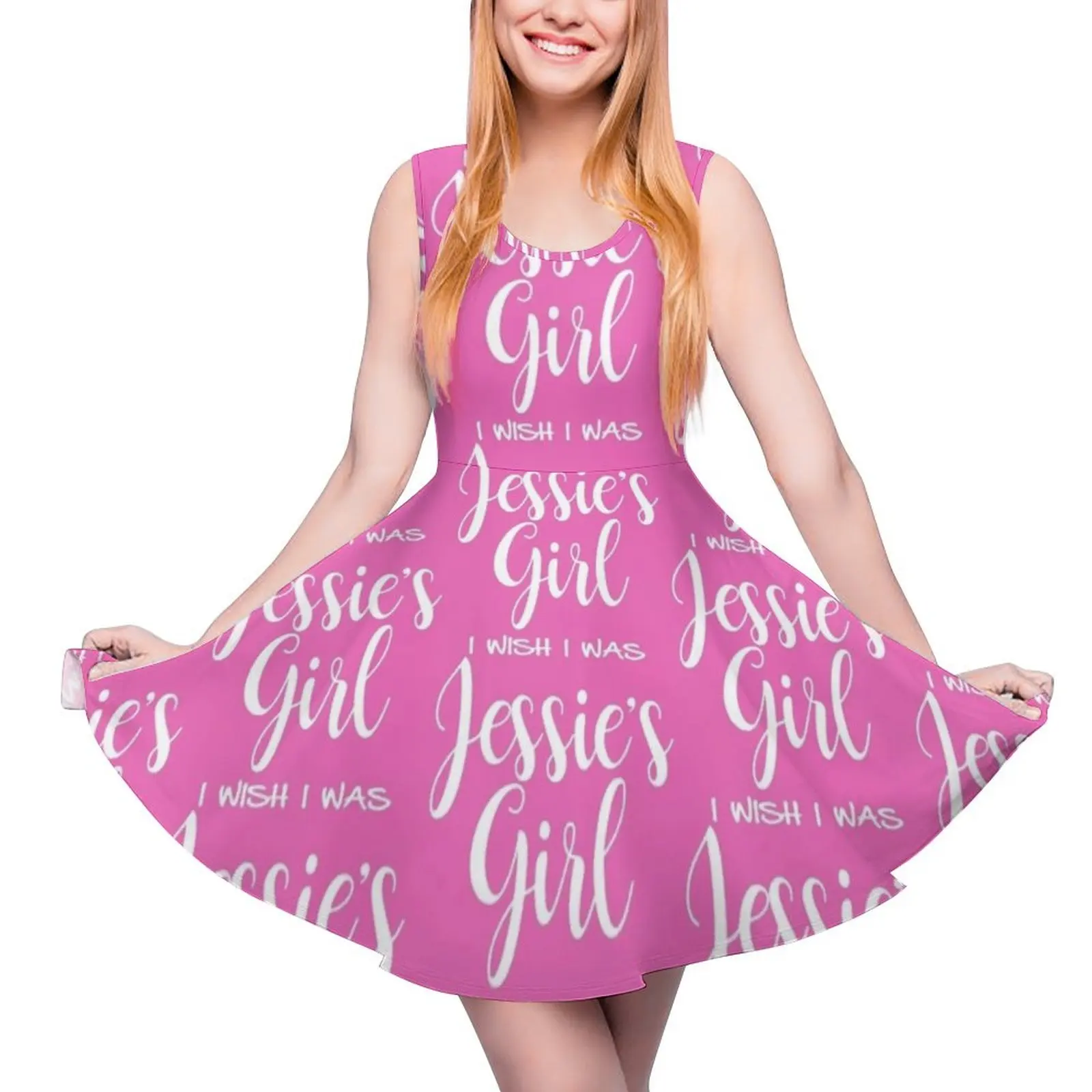 

I wish I was Jessie"s Girl - White Sleeveless Dress Women"s dresses
