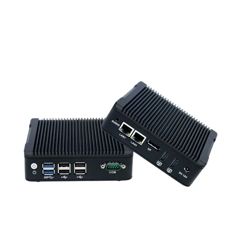 For N5Plus J3710 Mini PC Embedded Industrial Control Computer 4K HD Fanless Silent Industrial Small Host Dual Lan Micro Computer