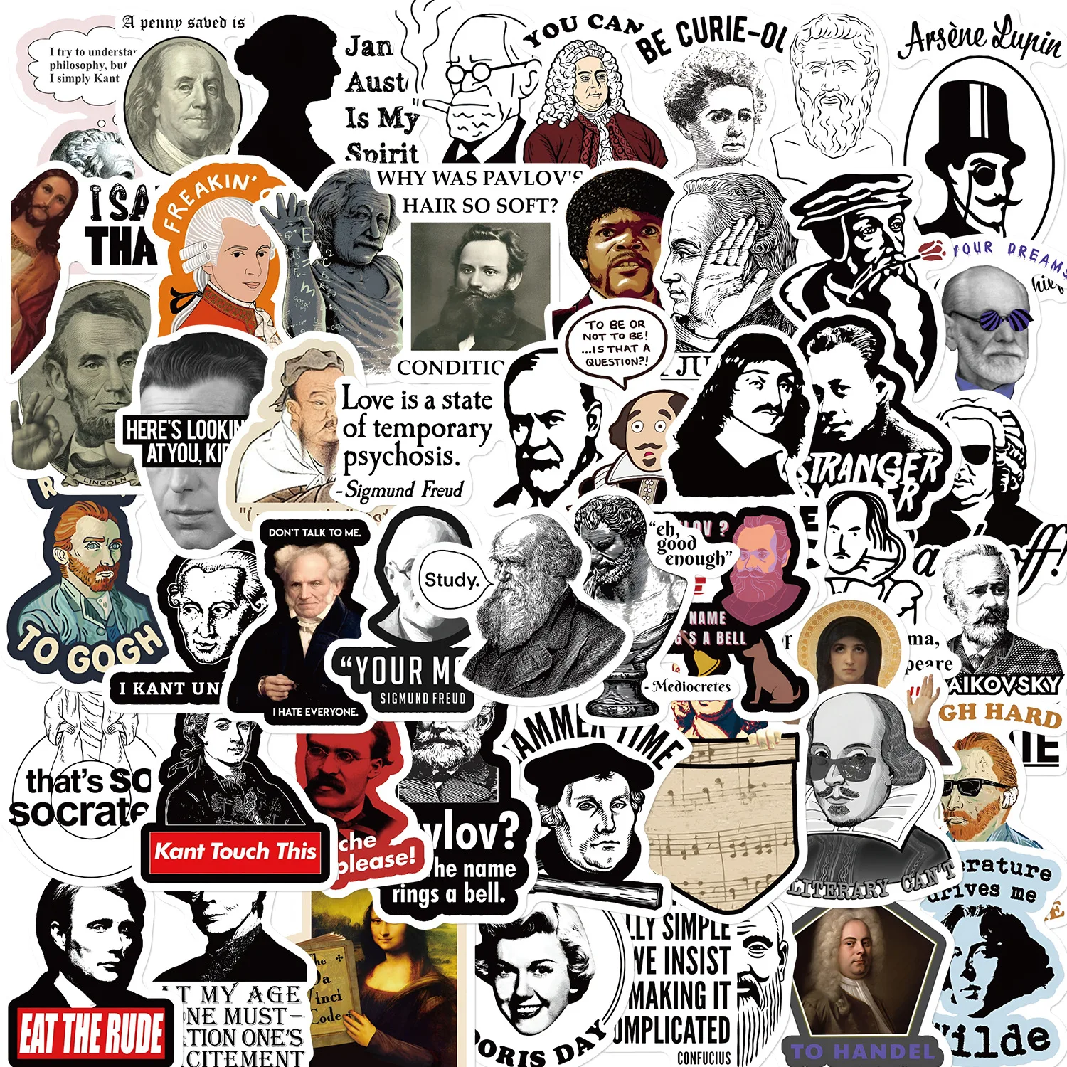 

50Pcs Funny Famous Person Consonant Meme Graffiti Stickers Vinyl DIY for Fridge Skateboard Laptop Motorcycle Helmet Gift Sticker