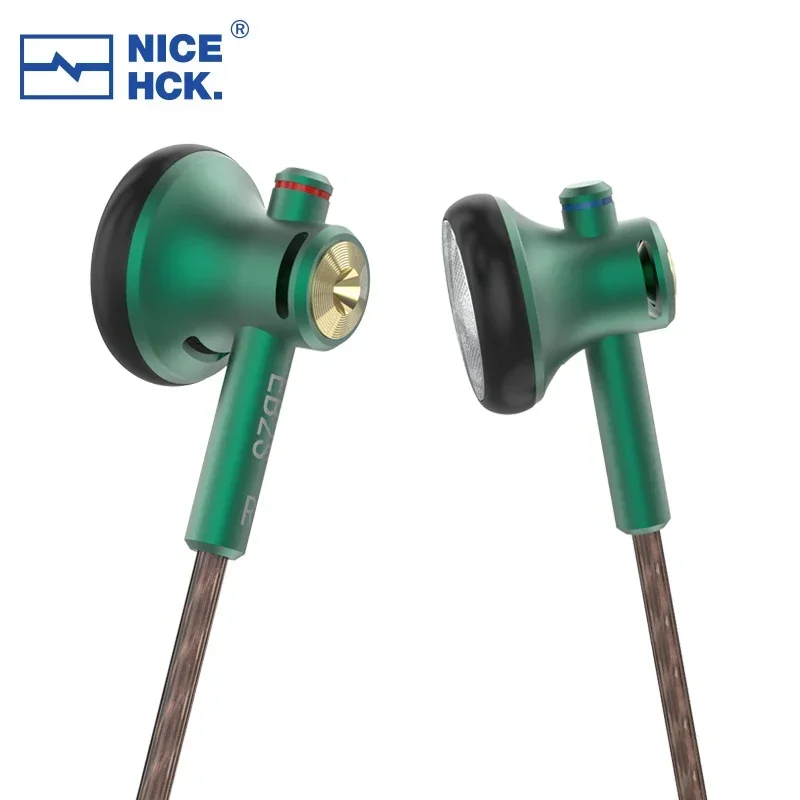 NICEHCK EB2S Flat Earbud 15.4mm LCP Dynamic Music Vocal HD Microphone with 3.5mm/4.4mm Connector