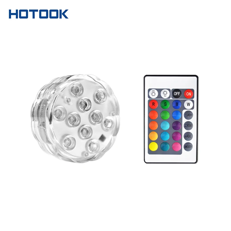 

China Factory Battery Operated RGB Underwater Light Multi Color Remote Control LED Submersible Light