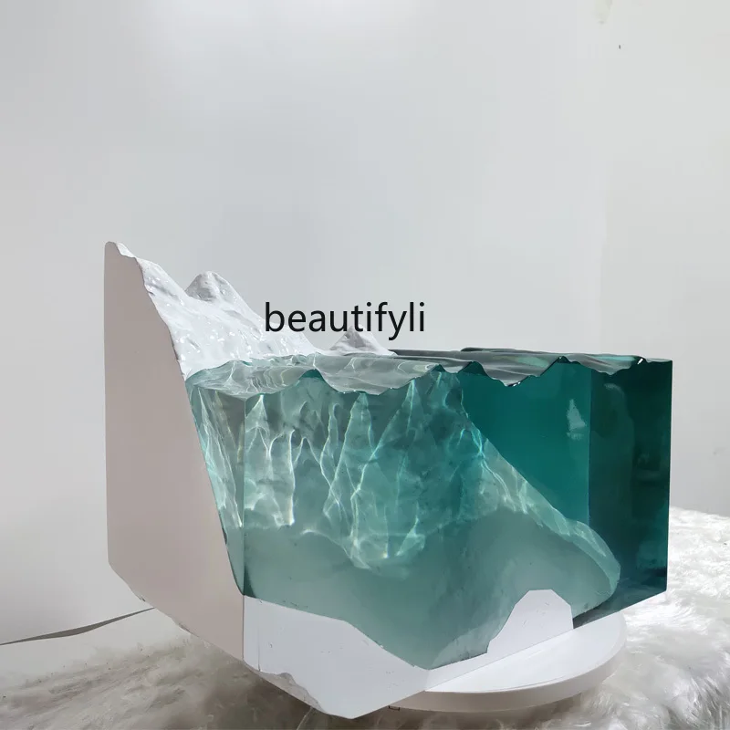 Modern Transparent Resin Sculptured Ornaments Hotel Sample Room Sales Department Villa Decoration