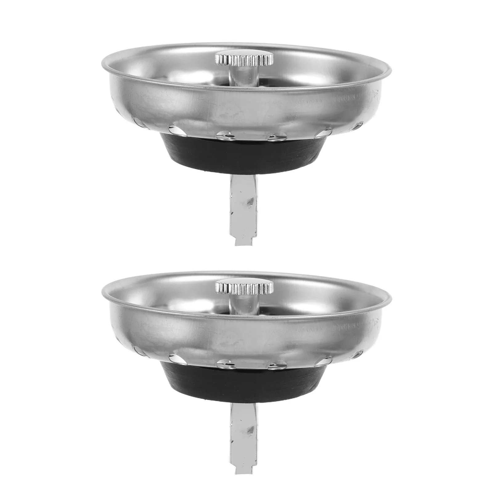 

2Pcs Stainless Steel Kitchen Sink Basket Strainer Rubber Stopper Spring Clip Replacement Drain Basket Stopper for Efficient