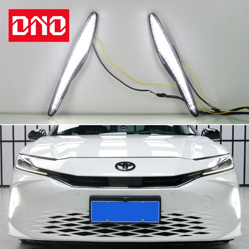 

Car LED DRL 12V Daylights For Toyota Camry 2024 Yellow Turn Signal Daytime Running Headlamps Auto Driving Lamp Foglamps