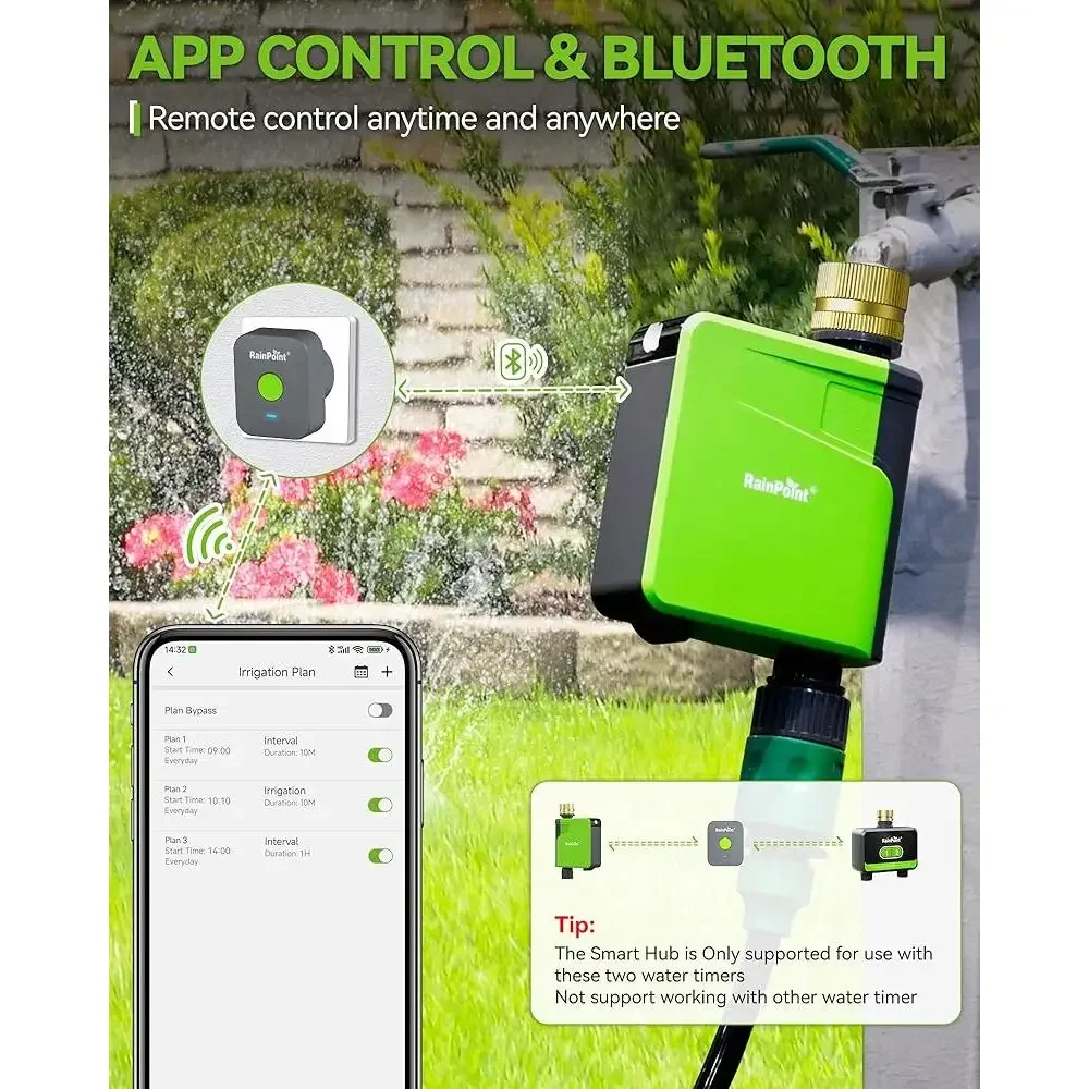 Timer per tubo flessibile WiFi intelligente Timer automatico per irrigatore con APP Controllo vocale Programma di irrigazione remoto Regolazione meteorologica Giardino