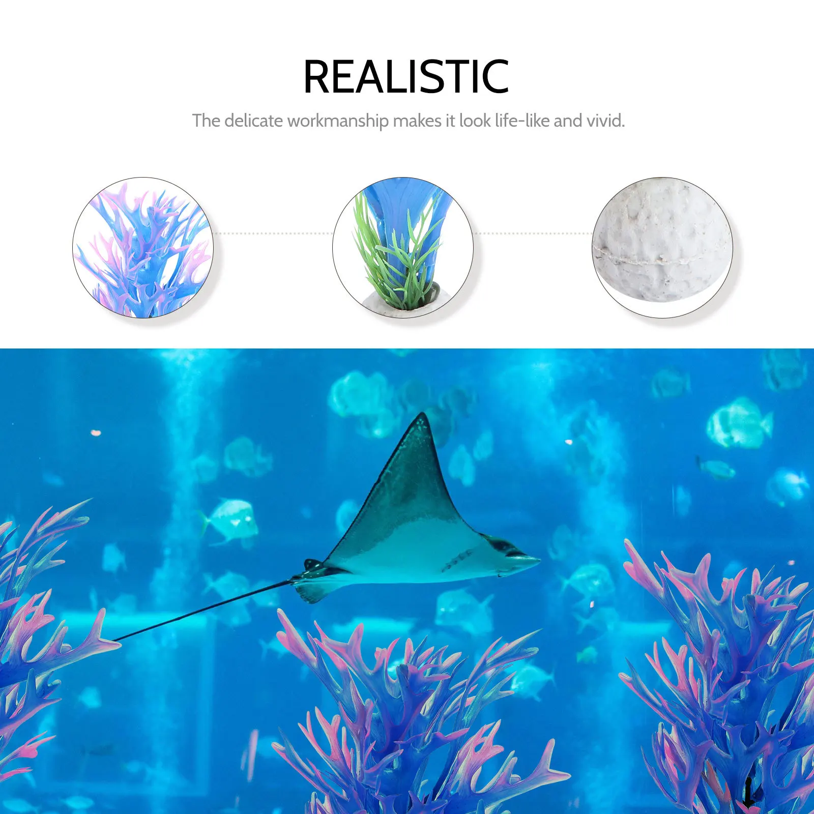 

1Pcs Aquarium Staghorn Coral Plastic Realistic Resin Underwater Plant Decoration Fish Tank Ornament Durable