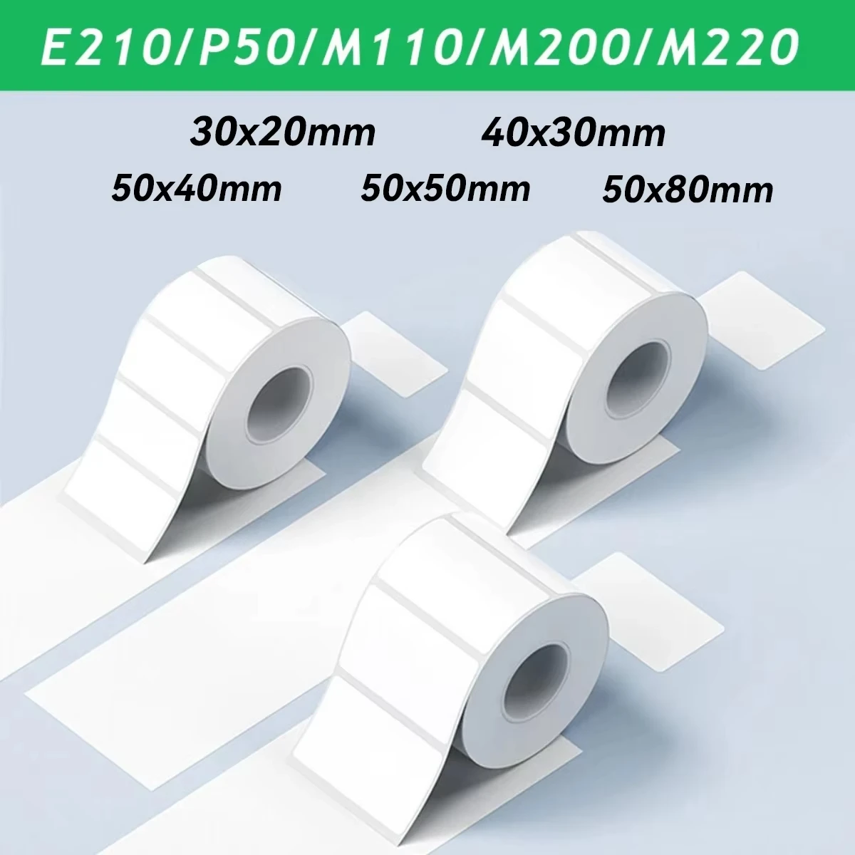 Etiquetas adhesivas cuadradas/redondas, etiquetas adhesivas, etiquetas blancas para Phomemo M110/M120/M200/M220/M221, multiusos para negocios, cocina