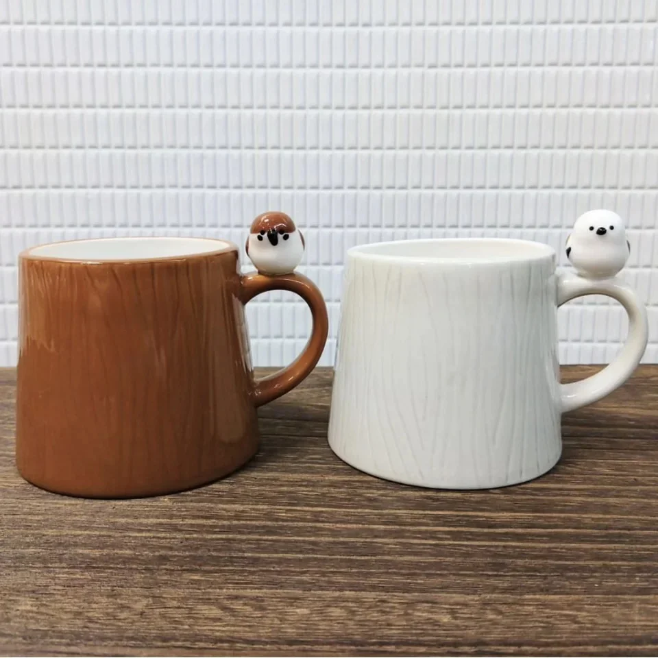 

Little Sparrow Cup Ceramic Mug Cartoon Spoon Mug Milk Beverage Coffee Japanese Breakfast Afternoon Teacup Birthday Gift