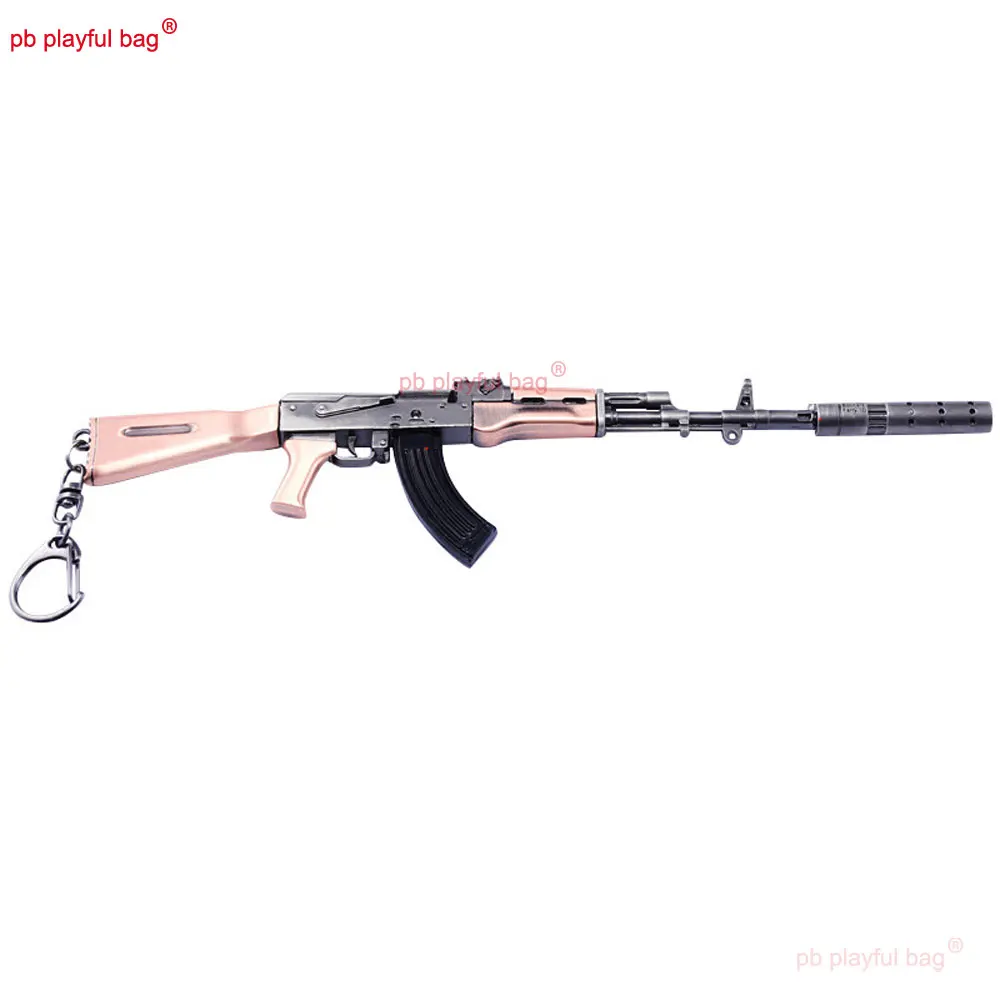 21cm metalowy pistolet zabawkowy AKM broń Model brelok do kluczy gra peryferyjna ozdoba domu figurki dzieci prezenty świąteczne HG367