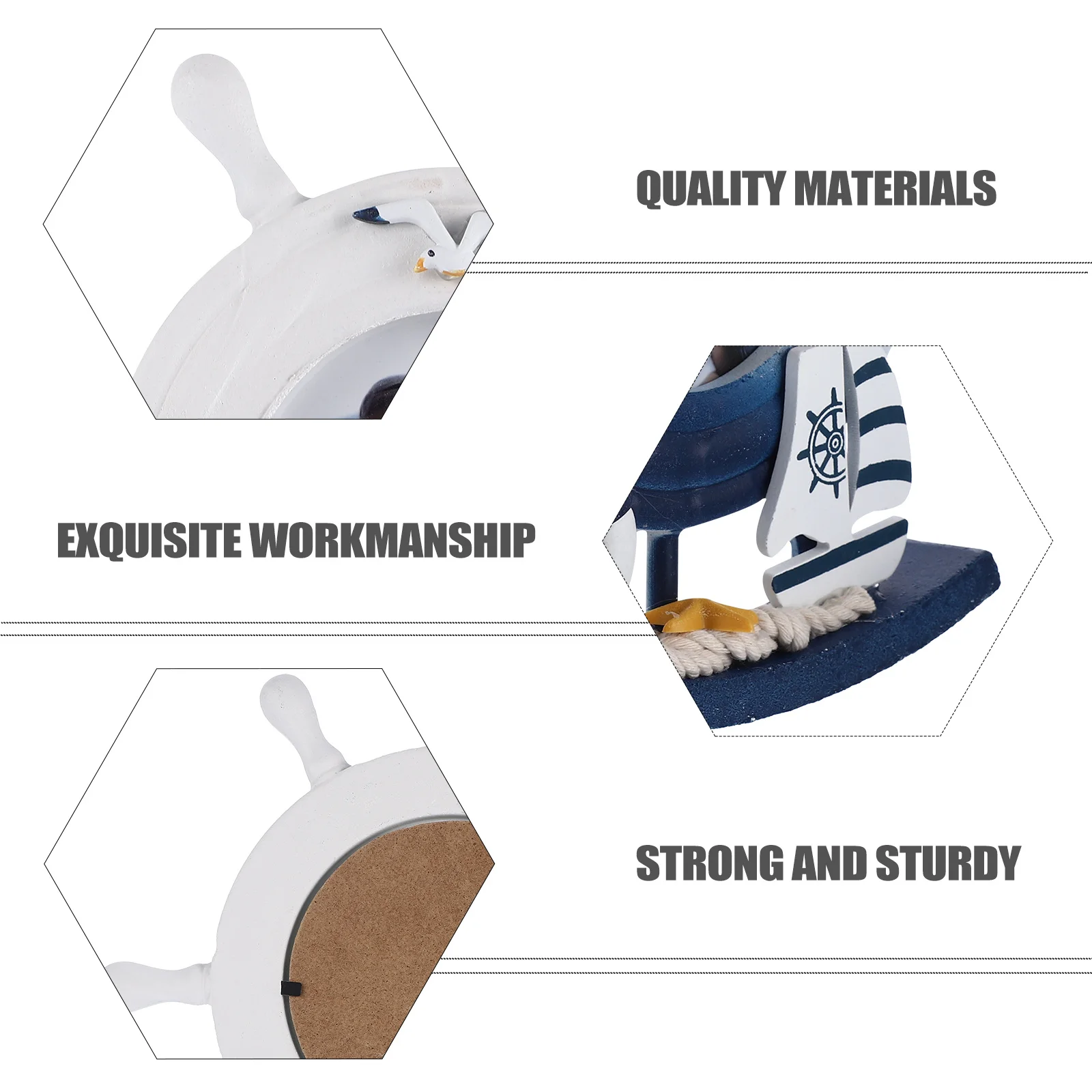 

Steering Wheel Nautical Style Photo Frame Decorative Picture Holder Home Desktop Tabletop Coastal Mediterranean Picture Frame