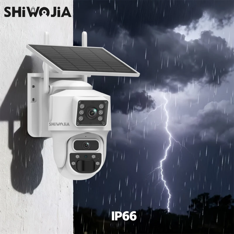 

Уличная 4G-камера SHIWOJIA 3K с двумя объективами, солнечной батареей 7800 мАч, автоматическим отслеживанием и двусторонней цветной ночным видением