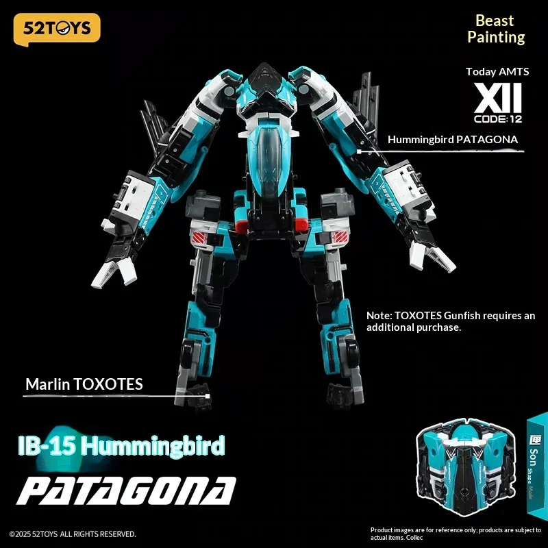 52 brinquedos originais em estoque caixa de besta beija-flor gunfish transformando combinação robô figura de ação modelo mecha brinquedos presentes