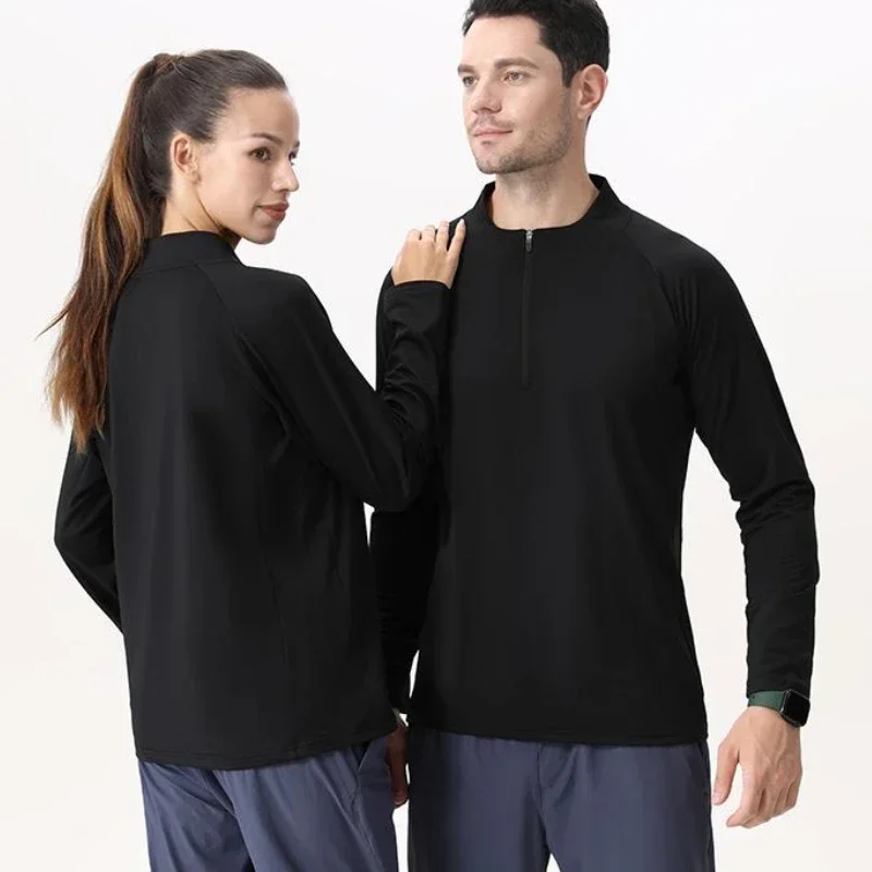 

Autumn Winter Men's Leisure Running Fitness Sweatshirt Breathable Half Zip Top Outdoor Cycling Sports Long Sleeve T-shirt