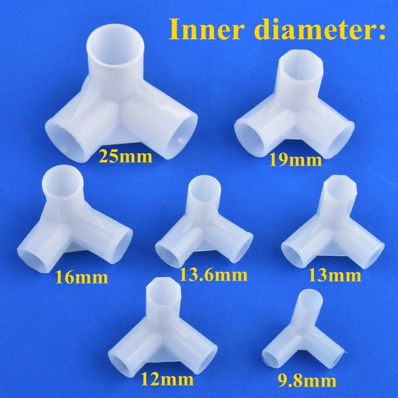 

2 ~ 20 шт. тройник для поддержки растений, садовый тройник, труба для полива и орошения, 4-стороннее соединение, фитинги для полочных трубок, DIY ID 9,8 ~ 25 мм