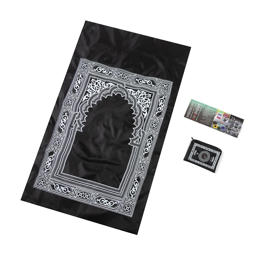 Portable Islamic Prayer Mat with Zipper Pocket, Muslim Prayer Rug, Carpet for Worship, Praying Mat