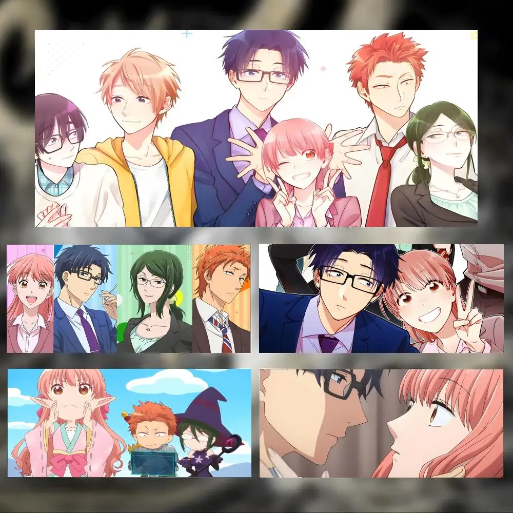 Sweet Anime W-Wotakoi Love Is Hard for Otaku Mouse Pad Large Thick Desk Pad Stitched Edges Gaming Mouse Mat for PC