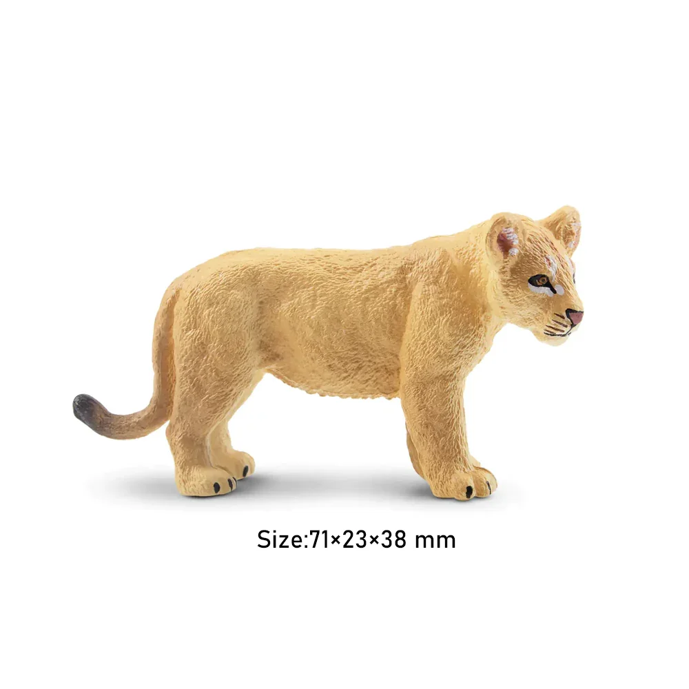 Simulation Standing Lion Cub Wildlife Animal Model Toy Mini Figures Dolls Action Figurines Toys Children Gift Cake Decoration