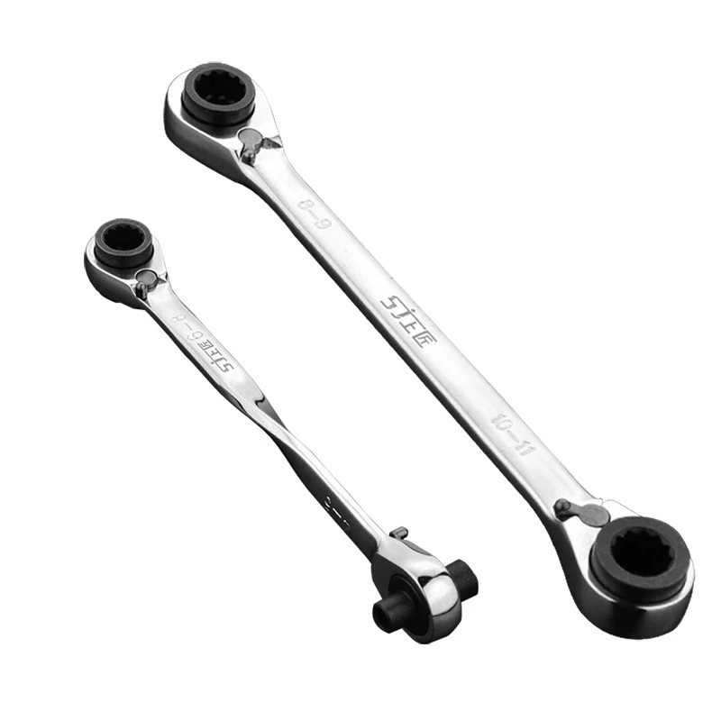 

Ratchet Wrench Double Head Spanners Gears 4 In 1 Multi Combination Wrenches Nut Spanner