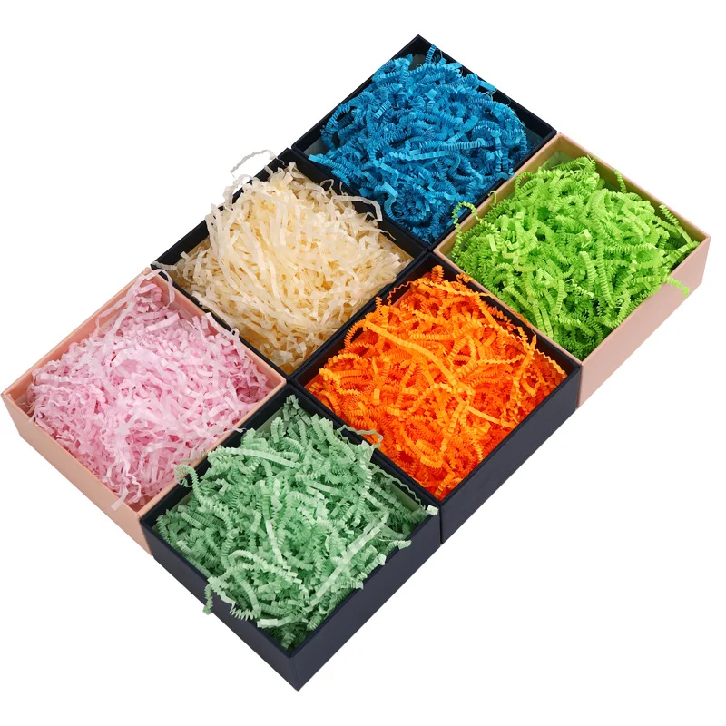 500g/1kg 37 color pleated raffia gift box shredded paper filler wedding birthday party holiday raffia shredded paper