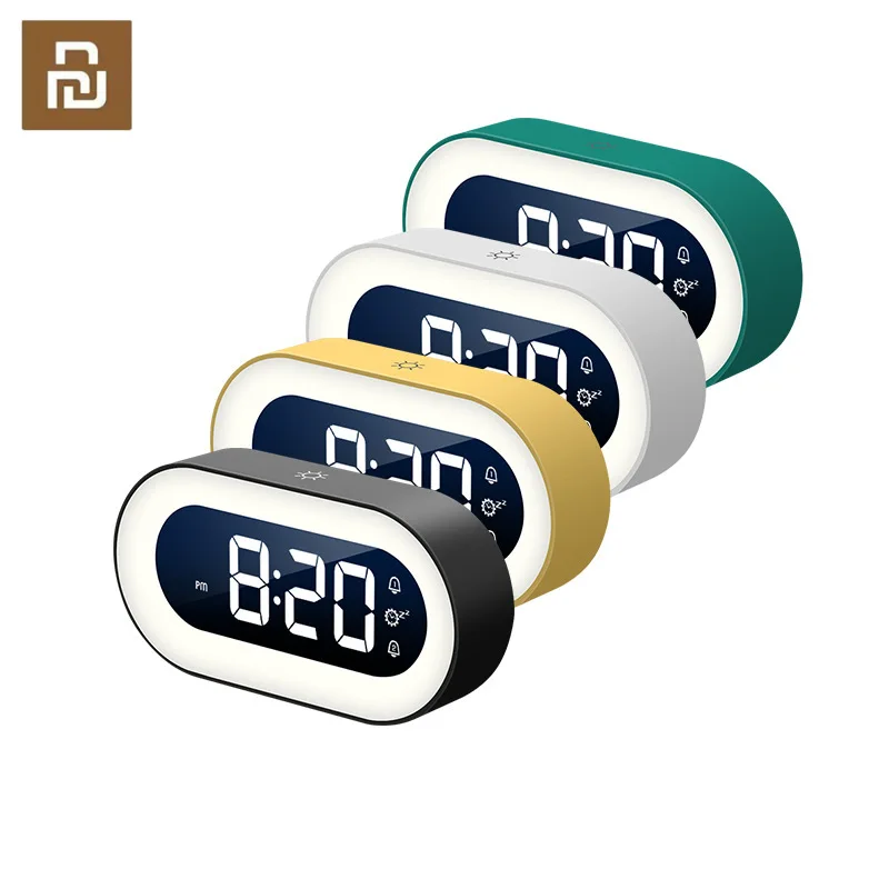 

Youpin Music LED Digital Alarm Clock Voice Control Night Light Design Desktop Clocks Household Electronic Digital Clock Gifts