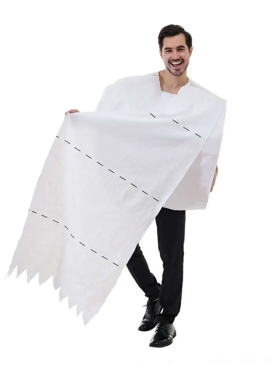 Halloween New Couple Prank Toilet Paper Costume Party Masking Dance Stage Performance Clothes Polyester Spring Fashion