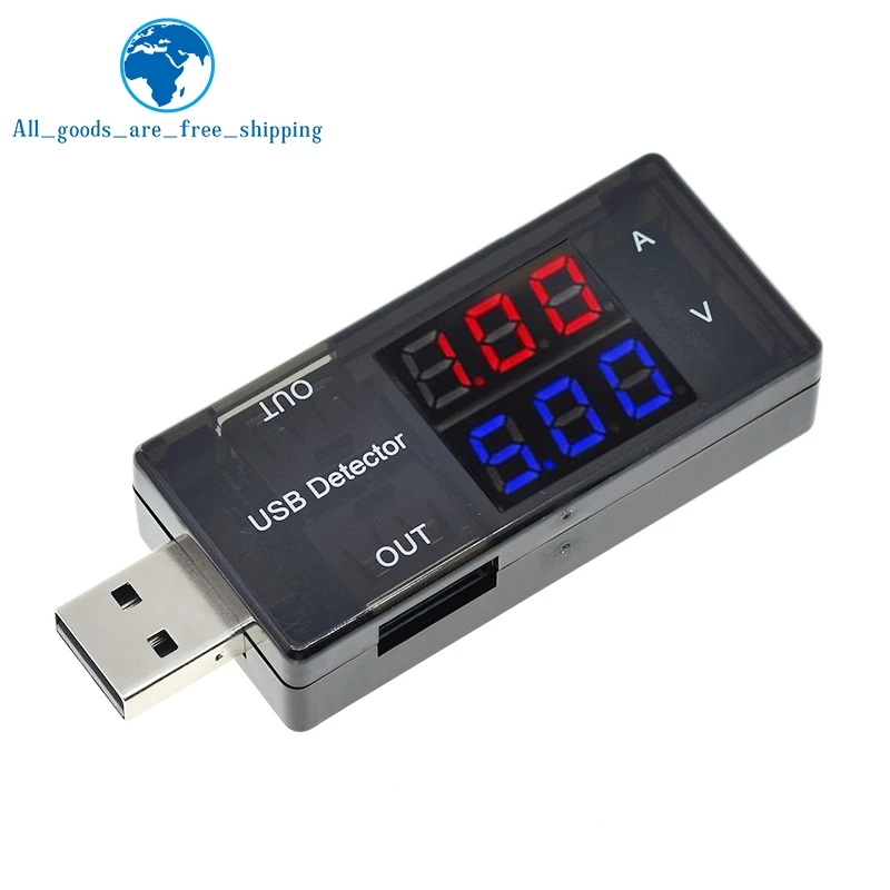 Red+Blue 5A Dual Display Voltage Detector Current Meter Dual USB Charge Detector Tester Battery Voltmeter Ammeter Charger Doctor