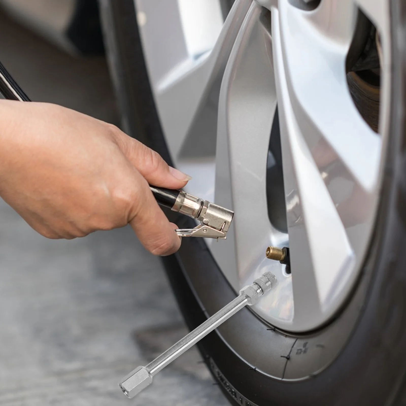 

Universal Flexible Tire Stem Extension Rod Copper Durable Easy Install Precise Inflation Control Car Truck Compatible