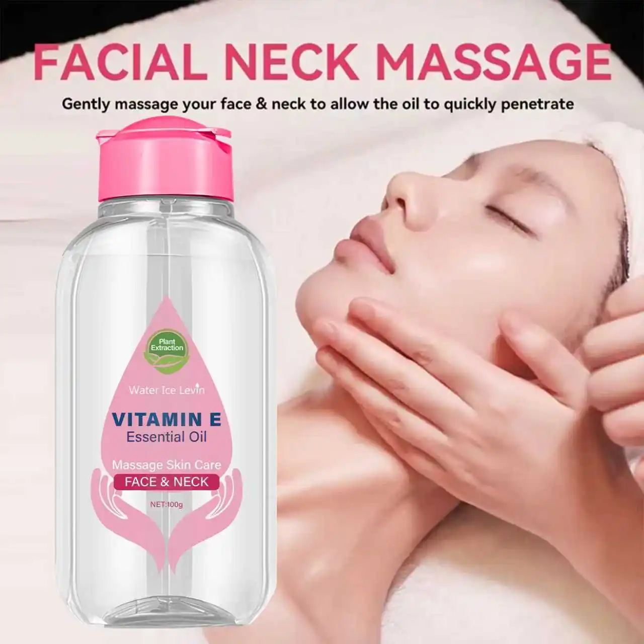 زيت فيتامين E العطري للوجه والرقبة - ملمس خفيف، يرطب، يحمي ويحسب النغمة، ويززز المرونة والنعومة