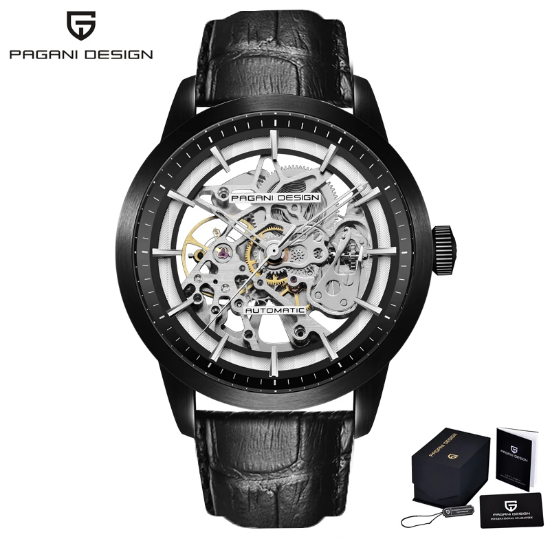 PAGANI DESIGN 2026 New Skeleton Men's Mechanical Watches Top Luxury Automatic Watch Men Blue Leather Waterproof Wrist Watch Men image 3