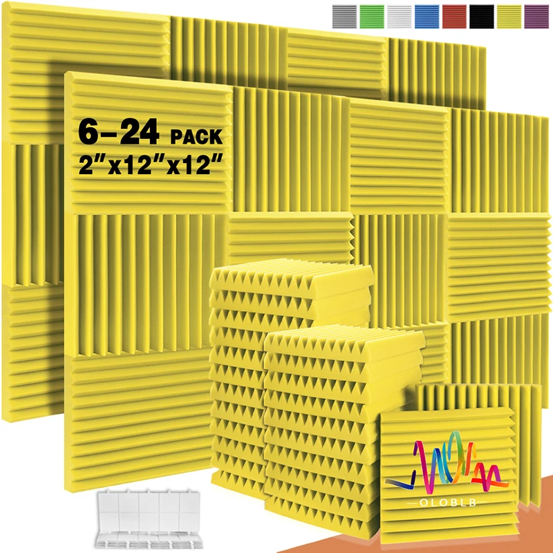 

Noise Insulation For Walls 6/12/24 Pcs Acoustic Conditioning Sound Proof Foams Panel House Isolation Sound-absorbing Material