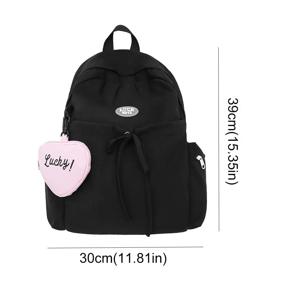 Fashion Korean Bow Belt Backpack Handbag Large Capacity Bow Nylon Backpack School Bag Sweet Shoulders Bag Girls