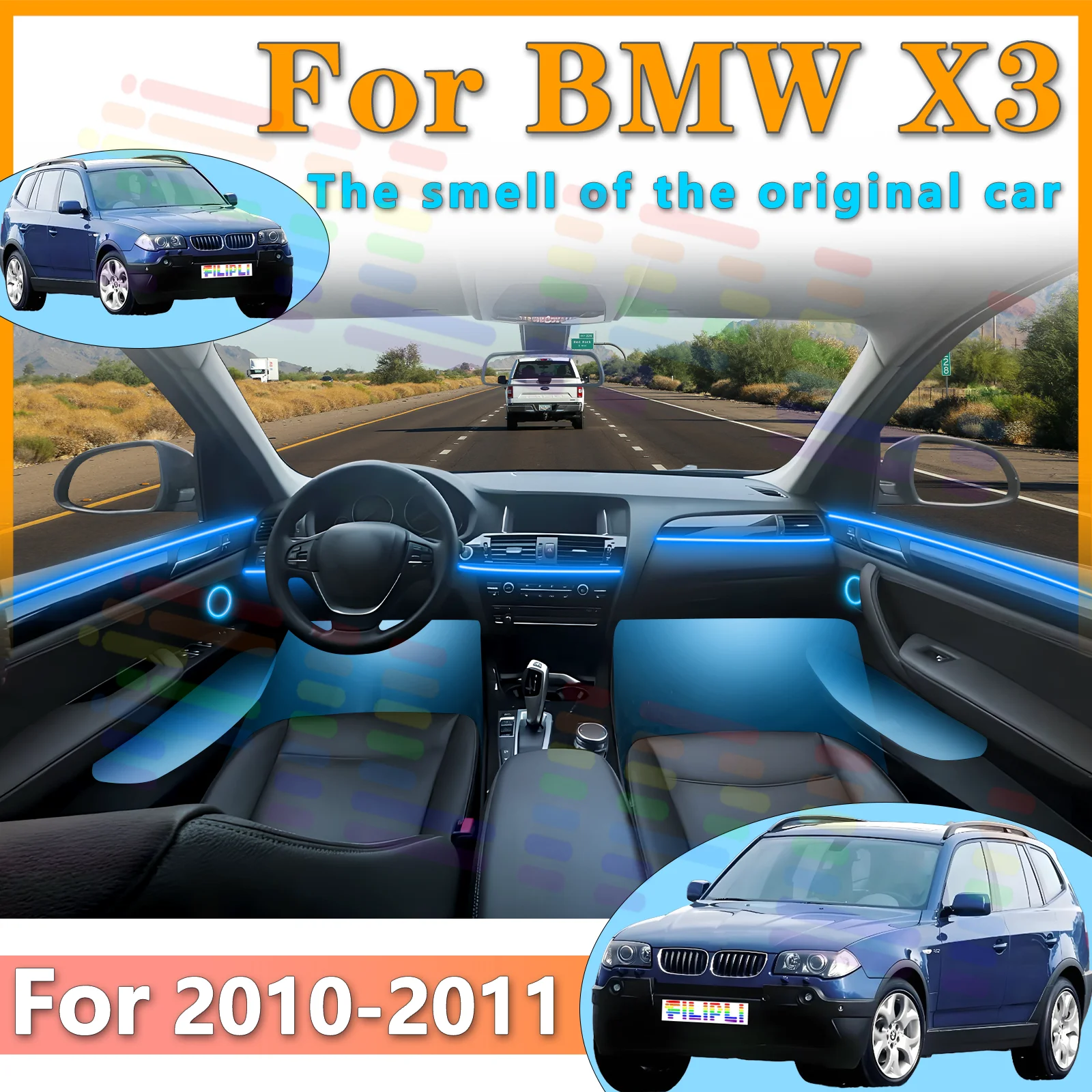 

FILIPLI For BMW X3 F25 Interior Lighting Acrylic LED Strip 64Color with APP to Enrich Driving Experience and Multiple Lighting M