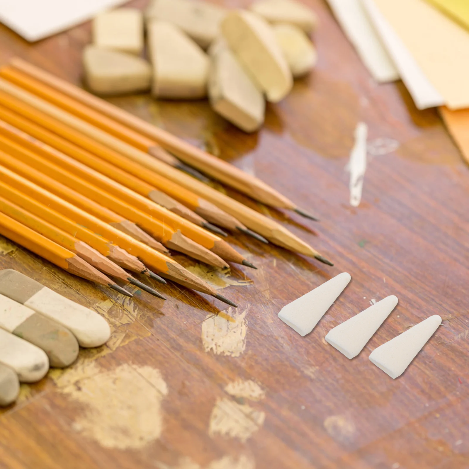 描画用消しゴムリフィル40個：アートクラフトプロジェクト用の交換用コットンチップ精密スケッチワイパーヘッド、パステル鉛筆